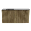 Mondiaz JOYA-DLUX Meuble de salle de bains 81,6cm - arrondi droit couleur Dusk - Vasque FAYE position Gauche Sans trou de robinet couleur Lava SW1423281
