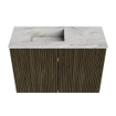 Mondiaz JOYA-DLUX 60cm toiletmeubel - kleur Shadow - Wastafel FAYE positie Links Zonder kraangat kleur Glace. SW1422735