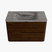 Mondiaz CIRO-DLUX Ensemble de meubles de salle de bains - 80x45x50cm - lavabo solid surface Sombra - 1 vasque au milieu - 1 trou de robinet - 2 tiroirs - Noyer SW1530728