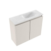 MONDIAZ TURE-DLUX Meuble toilette - 60cm - Linen - EDEN - vasque Opalo - position droite - sans trou de robinet SW1104376