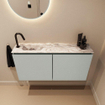 MONDIAZ TURE-DLUX meuble de toilettes 100 cm Greey. Lavabo EDEN Glace position gauche. Avec 1 trou de robinet. SW1103319