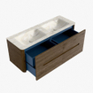 Mondiaz CIRO-DLUX Meuble de salle de bains complet - 130x45x50cm - Plan vasque solid surface Ostra - 2 lavabos double - 2 trous de robinet - 4 tiroirs - Dusk SW1532928