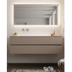 Mondiaz VICA ensemble de meuble de salle de bain - 150cm - meuble sous-vasque fumée - 2 tiroirs - lavabo nuage gauche - sans trou de robinet version XL 60cm de haut SW1089841