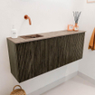 Mondiaz JOYA-DLUX 100cm toiletmeubel - kleur Shadow - Wastafel FAYE positie Links Zonder kraangat kleur Arena. SW1424814
