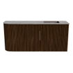 Mondiaz JOYA-DLUX 91.6cm toiletmeubel - ronding links kleur Walnut - Wastafel FAYE positie Rechts 1 kraangat kleur Oza. SW1424609