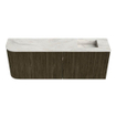Mondiaz JOYA-DLUX Meuble de salle de bains 111.6cm - arrondi gauche couleur Shadow - Vasque FAYE position Droite 1 trou de robinet couleur Ostra. SW1423012
