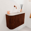 Mondiaz JOYA-DLUX 63.2cm toiletmeubel - ronding links en rechts kleur Ruby - Wastafel FAYE positie Midden Zonder kraangat kleur Ostra. SW1423815