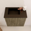 Mondiaz JOYA 40cm toiletmeubel - kleur Dusk - Wastafel FAYE positie Links 1 kraangat kleur Urban. SW1421637
