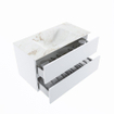 Mondiaz VICA-DLUX Ensemble de meuble de salle de bain - 90cm - meuble sous-vasque talc - 2 tiroirs - lavabo encastrée cloud milieu - 1 trou de robinet - version haute de 60cm - frape SW1088821