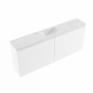 MONDIAZ TURE-DLUX Meuble toilette - 120cm - Talc - EDEN - vasque Opalo - position centrale - 1 trou de robinet SW1104139