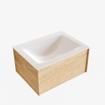 ENSEMBLE DE MEUBLE MONDIAZ LUSH - 60cm - 1 tiroir - lavabo cloud - vasque centrale - 1 trou de robinet - chêne blanchi SW409360