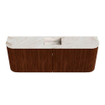 Mondiaz JOYA-DLUX 113.2cm toiletmeubel - ronding links en rechts kleur Ruby - Wastafel FAYE positie Midden Zonder kraangat kleur Frappe. SW1423530