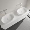 Villeroy & Boch Collaro lavabo à poser - ovale 56x36cm - sans trop-plein sans trou de robinet CeramicPlus blanc SW358399