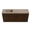 Mondiaz JOYA-DLUX 90cm toiletmeubel - kleur Walnut - Wastafel FAYE positie Links 1 kraangat kleur Saba. SW1424650