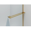 Aloni Douchewand - 100x200cm - afgeronde hoeken - veiligheidsglas - 6mm - handdoekhouder - goud geborsteld SW1418829