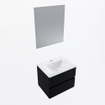 Mondiaz VICA ensemble de meuble de salle de bain - 60cm - meuble sous-vasque urban - 2 tiroirs - lavabo denia milieu - 1 trou de robinet - couleur Blanc Brillant - miroir LED - version XL 60cm de haut SW1091967