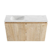 MONDIAZ TURE-DLUX Meuble WC 80 cm Washed Oak. EDEN vasque Opalo position gauche. Sans trou de robinet. SW1104625