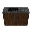Mondiaz JOYA-DLUX 60cm meuble de salle de bains - couleur Walnut - Vasque FAYE position Gauche Sans trou de robinet couleur Lava. SW1422463