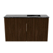 Mondiaz JOYA-DLUX 70cm meuble de salle de bains - couleur Walnut - Vasque FAYE position Droite Sans trou de robinet couleur Lava. SW1422434