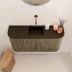 Mondiaz JOYA 83.2cm toiletmeubel - ronding links en rechts kleur Dusk - Wastafel FAYE positie Midden Zonder kraangat kleur Urban. SW1421710
