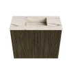 Mondiaz JOYA-DLUX Meuble de toilette 50cm - couleur Shadow - Vasque FAYE position Milieu Sans trou de robinet couleur Nata SW1424957