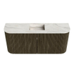 Mondiaz JOYA-DLUX 93.2cm toiletmeubel - ronding links en rechts kleur Shadow - Wastafel FAYE positie Midden 1 kraangat kleur Ostra. SW1423038