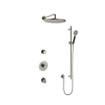Hotbath Cobber IBS20 Ensemble de douche de tête encastré - bras mural 35 cm - douche de tête ronde 30 cm - pomme de douche à main 3 jets - barre de douche - nickel brossé SW440673