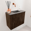 Mondiaz JOYA-DLUX Meuble de salle de bains 50cm - couleur Walnut - Vasque FAYE position Milieu Sans trou de robinet couleur Sombra. SW1424703