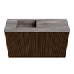 Mondiaz JOYA-DLUX Meuble de salle de bains 70cm - couleur Walnut - Vasque FAYE position Gauche Sans trou de robinet couleur Oza. SW1424559