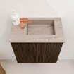 Mondiaz JOYA-DLUX 40cm toiletmeubel - kleur Walnut - Wastafel FAYE positie Rechts 1 kraangat kleur Saba. SW1424611
