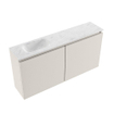 MONDIAZ TURE-DLUX Meuble toilette - 100cm - Linen - EDEN - vasque Opalo - position gauche - sans trou de robinet SW1104447