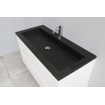 Basic Bella Meuble salle de bains 100x55x46cm avec lavabo acrylique Noir 1 trou pour robinet avec miroir Blanc brillant SW491890
