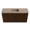 Mondiaz JOYA-DLUX 80cm toiletmeubel - kleur Walnut - Wastafel FAYE positie Midden Zonder kraangat kleur Saba. SW1424642