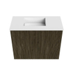 Mondiaz JOYA 50cm meuble de salle de bains - couleur Shadow - Vasque FAYE position Gauche 1 trou de robinet couleur Talc SW1421440
