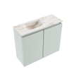 MONDIAZ TURE-DLUX Meuble toilette - 60cm - Greey - EDEN - vasque Frappe - position gauche - sans trou de robinet SW1102774