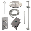 BRAUER Brushed Edition Regendoucheset inbouw - hoofddouche 30 cm - 2 functies - glijstang - inclusief inbouwdeel - handdouche Staaf 1 standen - geborsteld RVS PVD SW538434