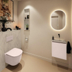 MONDIAZ TURE-DLUX Meuble toilette - 40cm - Rosee - EDEN - vasque Opalo - position droite - sans trou de robinet SW1104471