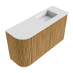 Mondiaz JOYA 71.6cm toiletmeubel - ronding links kleur Oak - Wastafel FAYE positie Rechts 1 kraangat kleur Talc. SW1421129