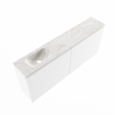 MONDIAZ TURE-DLUX meuble WC 120 cm Talc. EDEN lavabo Ostra position gauche. Avec 1 trou de robinet. SW1104699