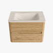 Mondiaz CIRO-DLUX Badkamermeubelset - 70x45x50cm - Solid surface wastafel Meli - 1 wasbak Midden - zonder kraangaten - 2 lades - Oak SW1531371