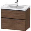 Duravit D-neo Meuble sous vasque 78.4x45.2x62.5cm 2 tiroirs Noyer (foncé) mat SW641057