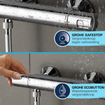 GROHE Precision Start Doucheset - thermostatische douchekraan - met glijstangset - 60cm - ronde handdouche - 1 straalsoort - gladde doucheslang - chroom SW1028143
