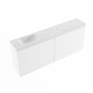 MONDIAZ TURE-DLUX Meuble toilette - 120cm - Talc - EDEN - vasque Opalo - position gauche - sans trou de robinet SW1104127