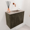 Mondiaz JOYA-DLUX 50cm meuble de toilette - couleur Shadow - Vasque FAYE position Droite Sans trou de robinet couleur Saba. SW1425102