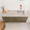 Mondiaz JOYA-DLUX 80cm toiletmeubel - kleur Dusk - Wastafel FAYE positie Rechts Zonder kraangat kleur Glace. SW1423141