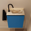 MONDIAZ TURE-DLUX Meuble toilette - 40cm - Jeans - EDEN - vasque Frappe - position droite - 1 trou de robinet SW1102799