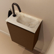 MONDIAZ TURE-DLUX Meuble WC 40 cm Rust. EDEN lavabo Ostra position droite. Avec 1 trou de robinet. SW1105055