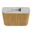 Mondiaz JOYA-DLUX Meuble de salle de bains 63.2cm - arrondi gauche et droite couleur Chêne - Vasque FAYE position Milieu Sans trou de robinet couleur Glace SW1422032