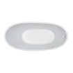 Wiesbaden Trapeze vrijstaand ligbad 150x72cm acryl met chrome waste glans wit SW96024