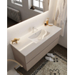 MONDIAZ VICA Ensemble de meuble salle de bain - 120cm - 2 tiroirs - lavabo Denia milieu - 1 trou de robinet - céramique fumée SW411383